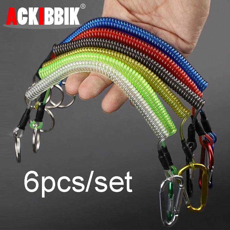 Fishing Kayak Paddle Leash - Ackibbik 6pcs 카라비너 ​​낚시 밧줄이있는 낚시