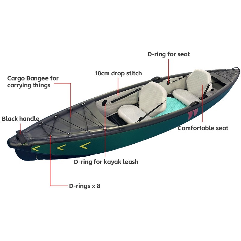 새로운 디자인 4.2m 휴대용 풍선 카약 카누 강화 P - Fishing Kayak Inflatable 리뷰 및 가격
