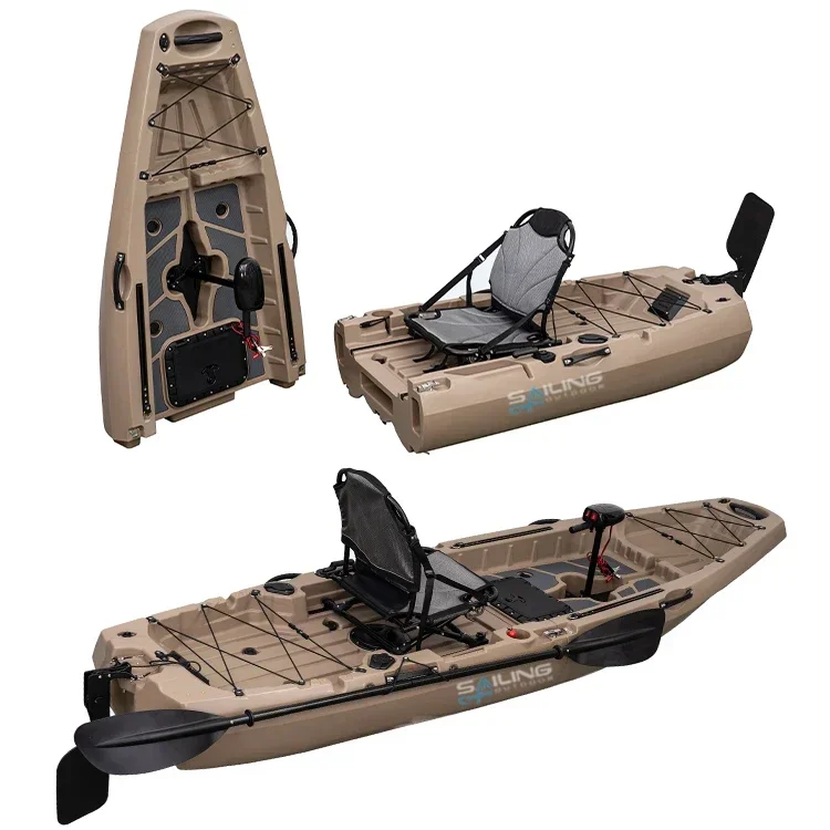 9.5피트 1인용 접이식 플라스틱 보트 낚시용 2단 분 - Fishing Kayak Pedal Drive 리뷰 및 가격