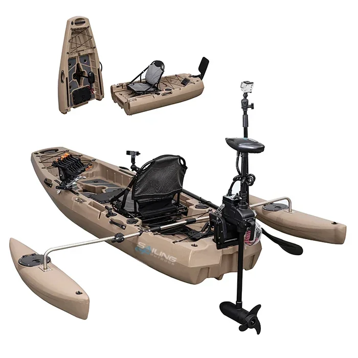 9.5피트 1인용 접이식 플라스틱 보트 낚시용 2단 분 - Fishing Kayak Pedal Drive 리뷰 및 가격