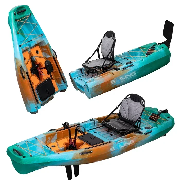 9.5피트 1인용 접이식 플라스틱 보트 낚시용 2단 분 - Fishing Kayak Pedal Drive 리뷰 및 가격