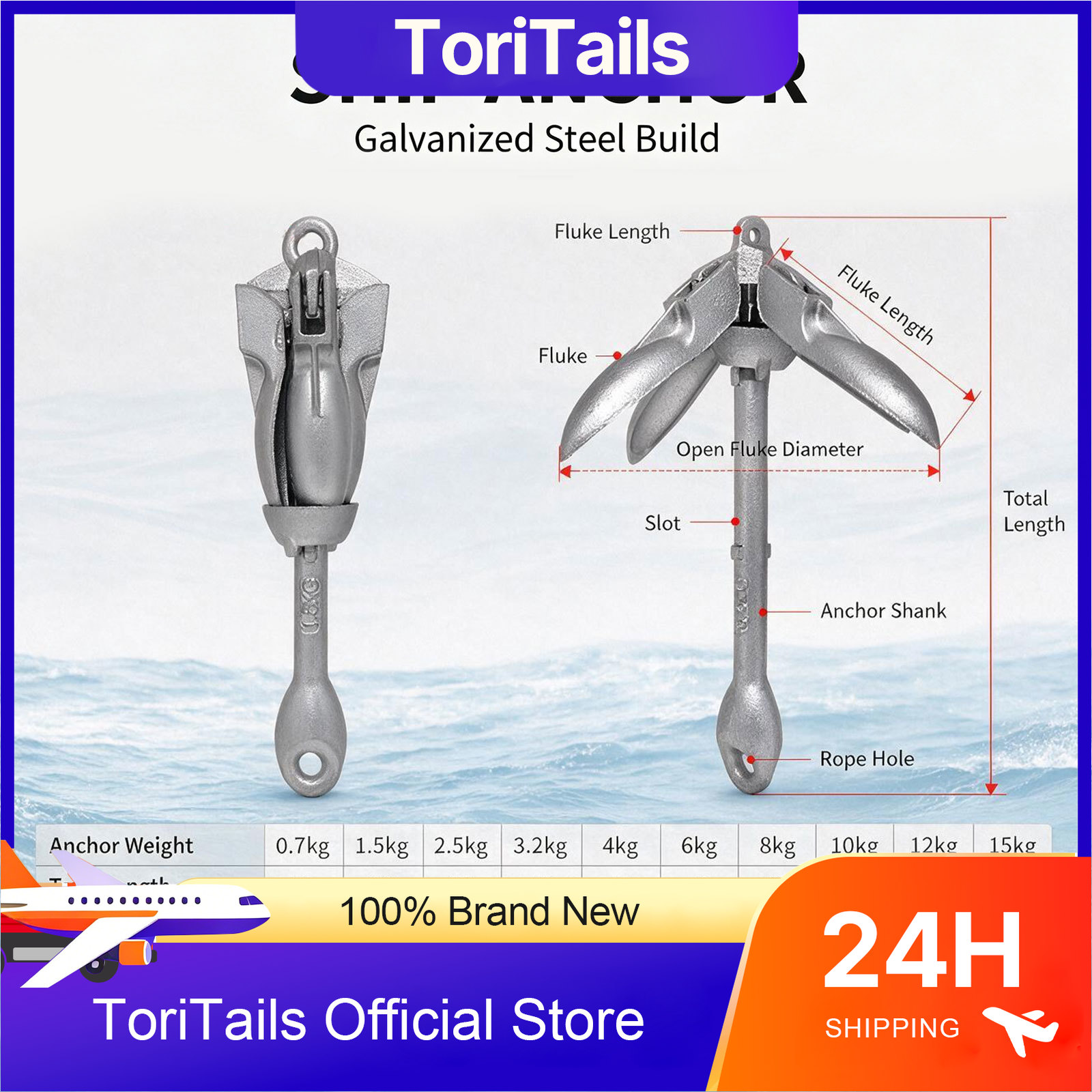 KOETSU 접이식 보트 앵커 0.7kg 아연 도금 4 - Fishing Kayak Anchor 리뷰 및 가격